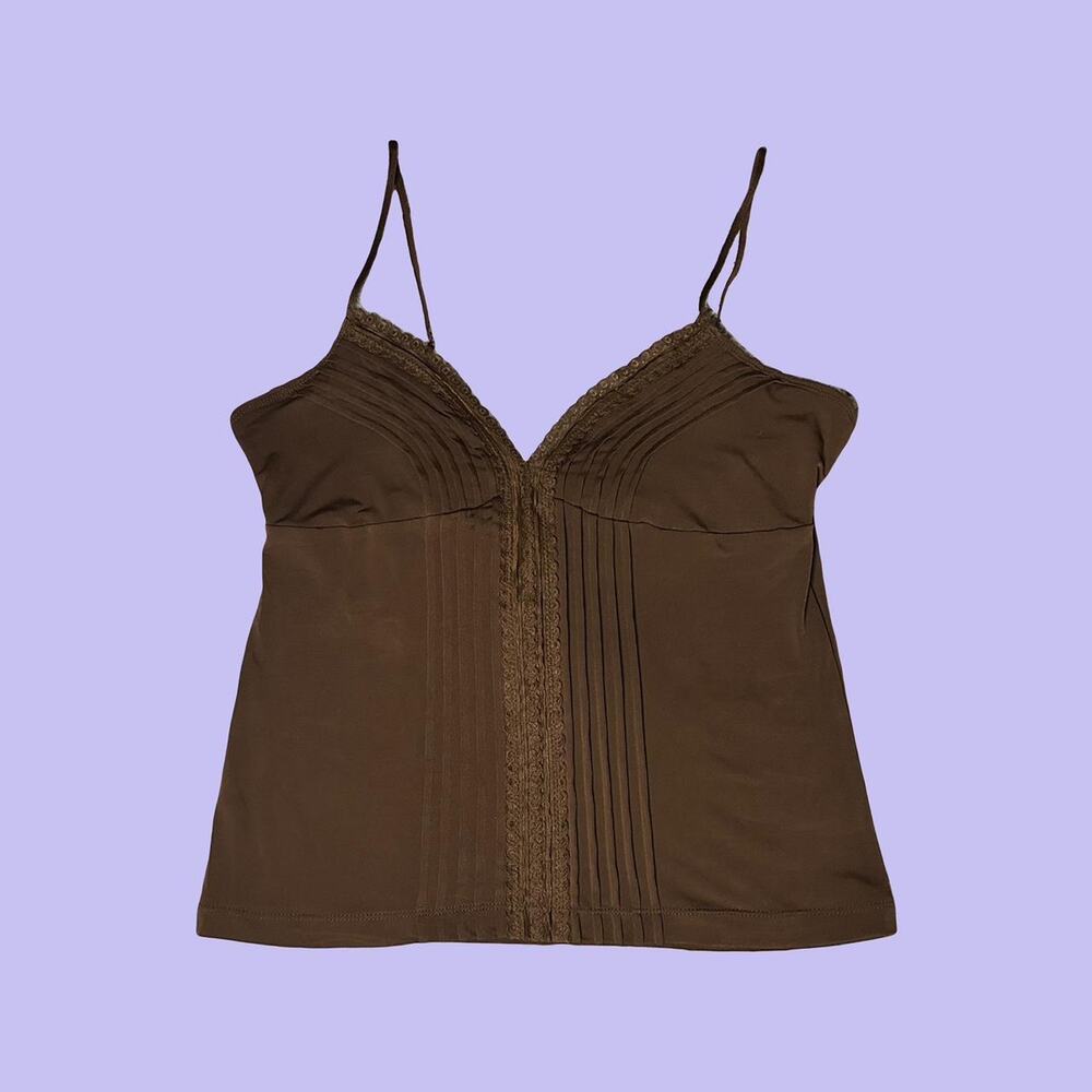 Brown silk cami tank